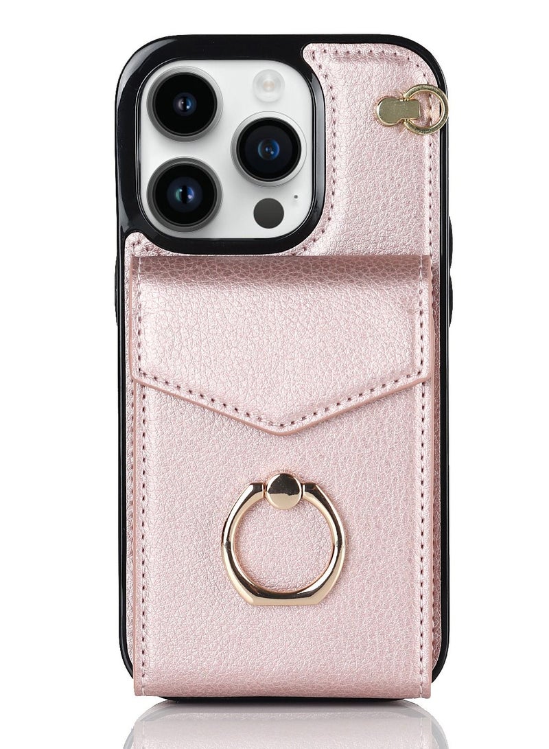 Suteni Back Cover Leather Ring Buckle Card Slots Phone Case for iPhone  - Image 1
