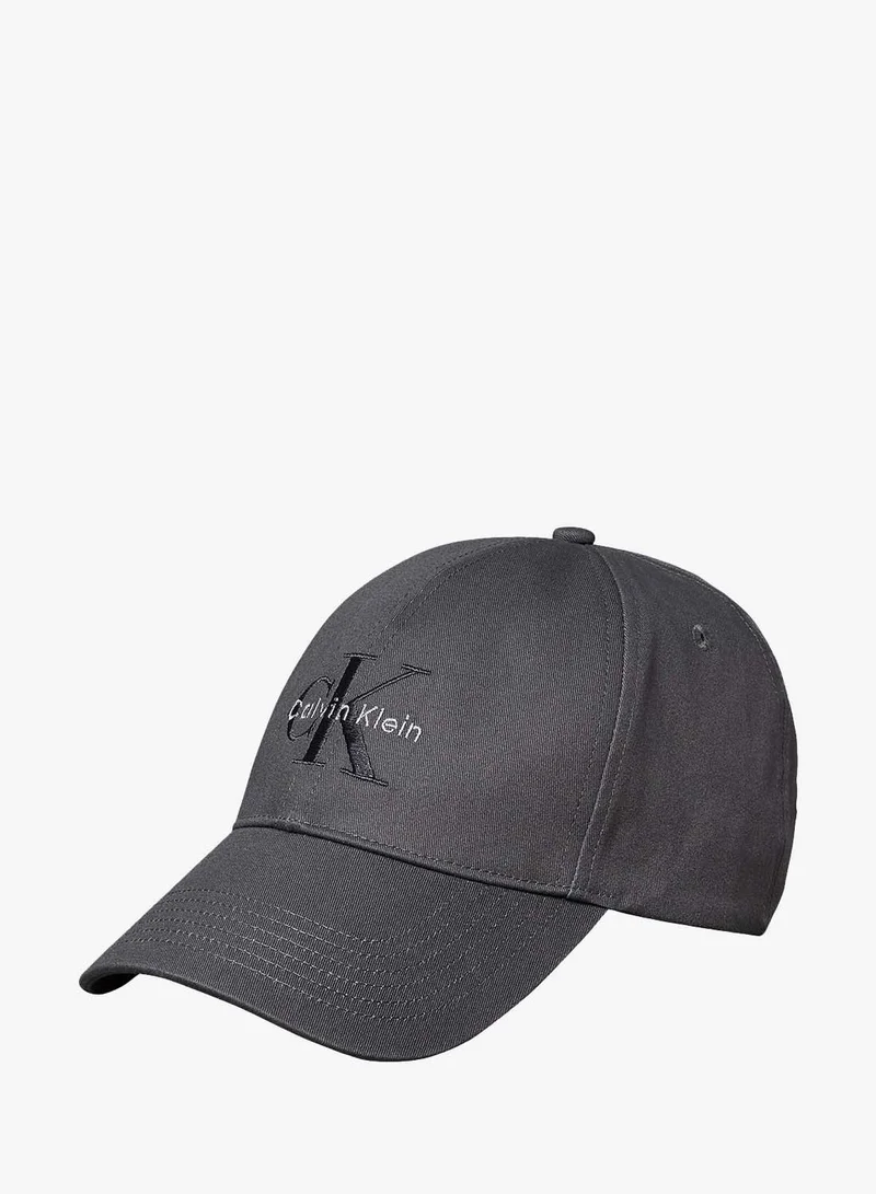 Calvin Klein Charcoal Gray CK Monogram Embroidery Baseball Cap  | Best Price UAE