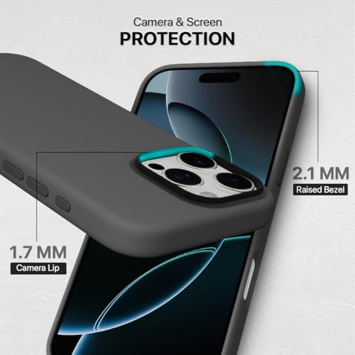 CASEGEAR Silicone Snap Fit Back Cover Case Compatible with iPhone 16 Pro | 8 Feet Drop Protection | Compatible with MagSafe | 360° Protection | Shockproof & Scratch Resistant | Grey - Image 3