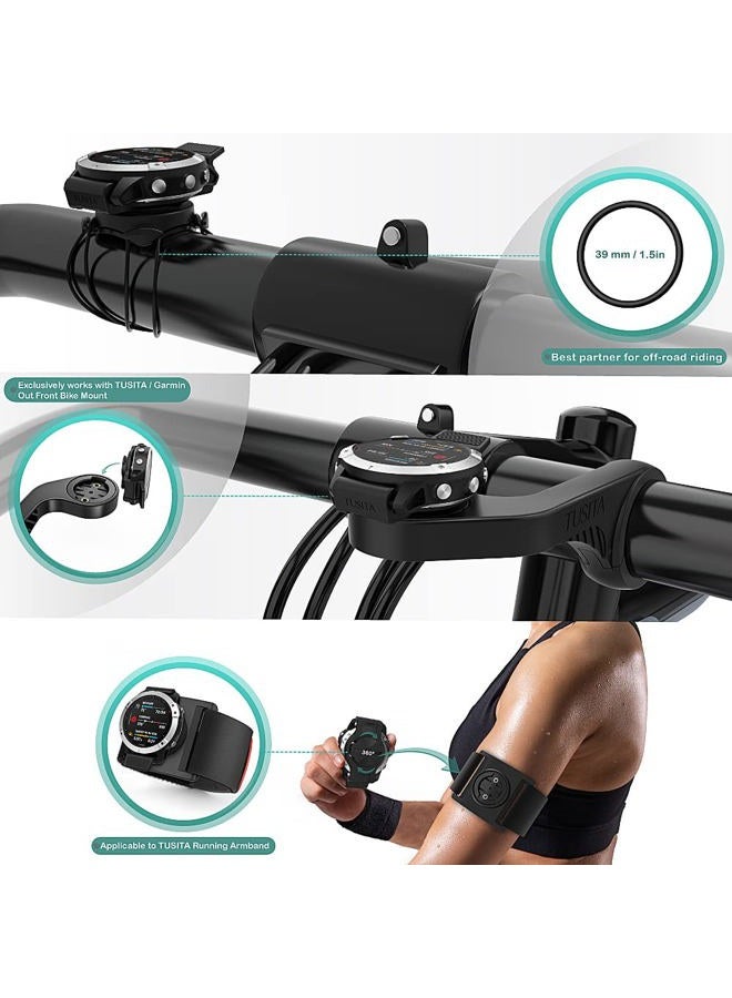 TUSITA حامل دراجة QuickFit بزاوية ربع 22 مم متوافق مع Garmin Fenix 6 Pro وFenix 7 وEpix 2 وQuatix 6 Titanium - Image 5