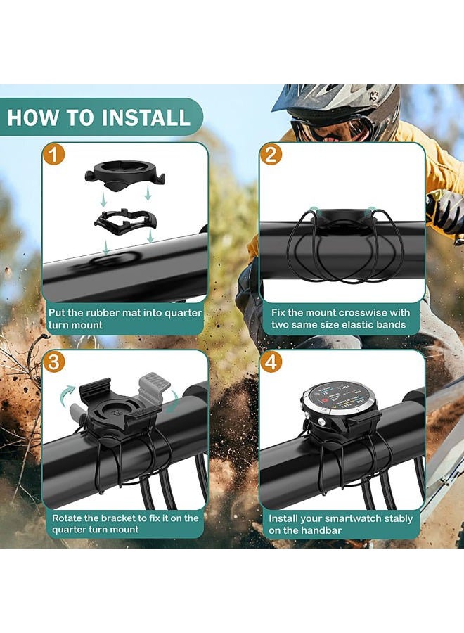 TUSITA حامل دراجة QuickFit بزاوية ربع 22 مم متوافق مع Garmin Fenix 6 Pro وFenix 7 وEpix 2 وQuatix 6 Titanium - Image 4