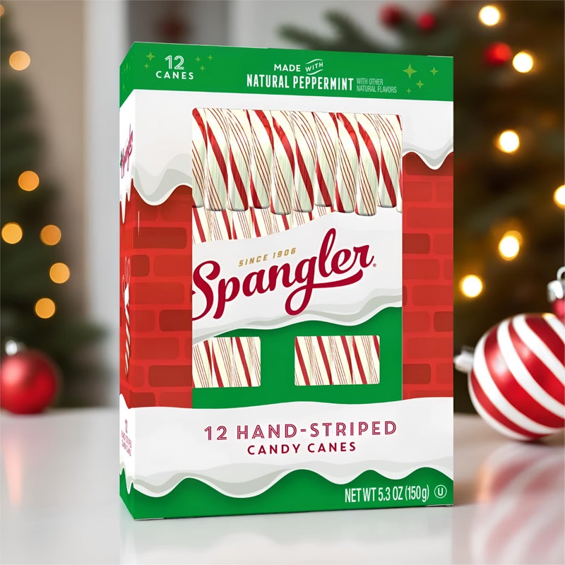Spangler Red and White Christmas Candy Canes - Classic Christmas Treats, Natural Peppermint Sticks, Candy Canes Bulk, Individually Wrapped, Regular Size - 144 Count (12x12 Ct. Boxes) - Image 2
