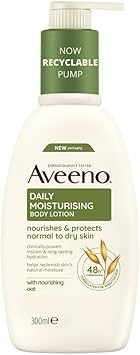 Aveeno لوشن الجسم المرطب اليومي من أفينو مع الشوفان المهدئ، مرطبات غنية، مناسب للبشرة الحساسة، يغذي ويحمي البشرة العادية إلى الجافة، خالي من العطور 300 مل - Image 1