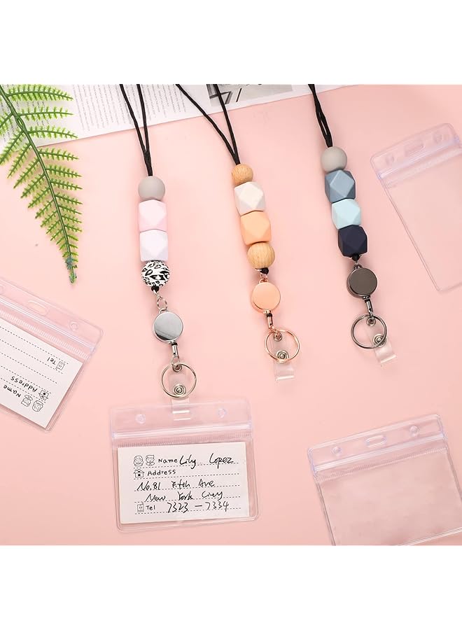 erorex 9 In 3 Set Retractable Lanyard For Id Badges Teacher Lanyard With Badge Holders Beaded Lanyards For Id Badges And Keys Teacher Appreciation Gifts - Image 4