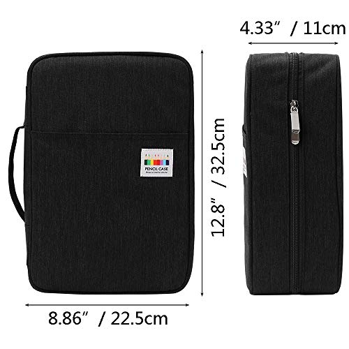 JAKAGO 304 Slots Colored Pencil Case Large Capacity Storage Bag for Artist Painter Multi-Functional Organizer for Colored Pencils/Gel Pens/Markers/Makeup Brushes(Black) - Image 4