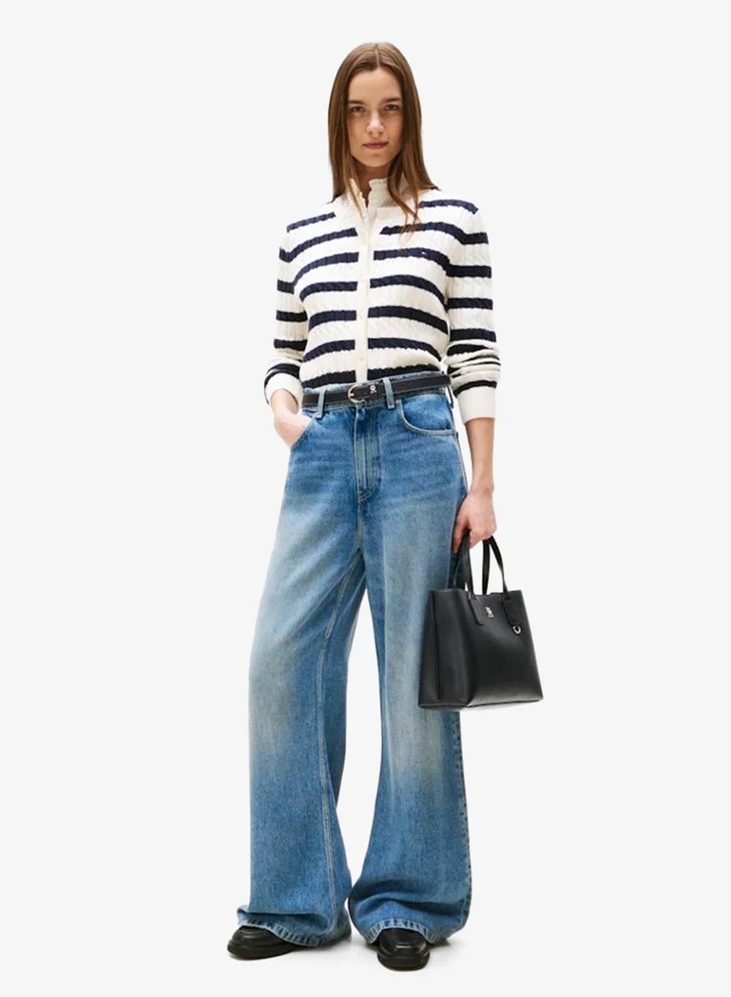 TOMMY HILFIGER Logo Detailed Zip through Distinct Mini Tote