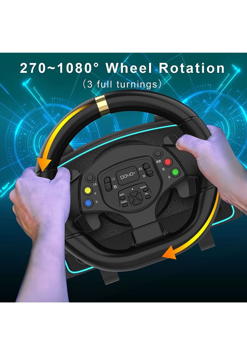 DOYO - 1080 Degree Steering Game Racing Wheel with Pedals and Shifters for PC/Xbox One/Xbox Series 360/PS4/PS3/Nintendo Switch - Image 1