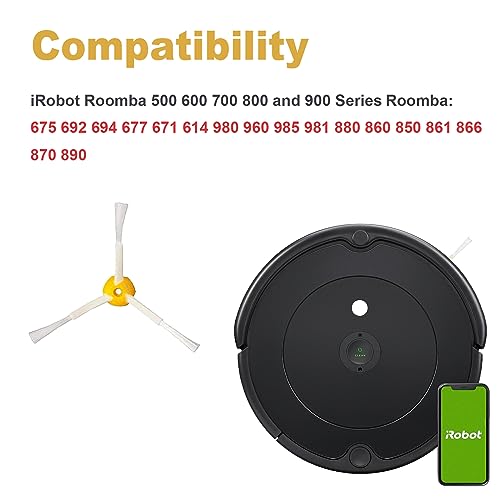 Dhoua 8 Packs Side Brush Replacement for IRobot Roomba 600 700 800 900 Series 960 980 985 860 870 877 880 890 891 895 805 761 770 780 790 614 650 665 671 675 690 Models - Image 2