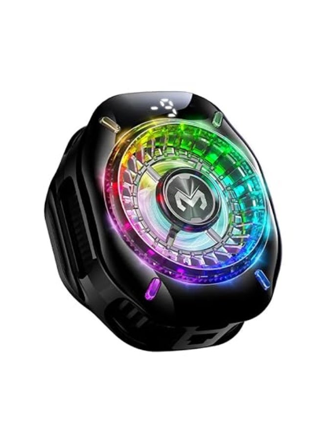 Memo MIMO CX10 Mobile Phone Cooling Fan, AI Temperature Control, RGB LED Lights, Magnetic Clip, Type-C 5V/2A - Image 1