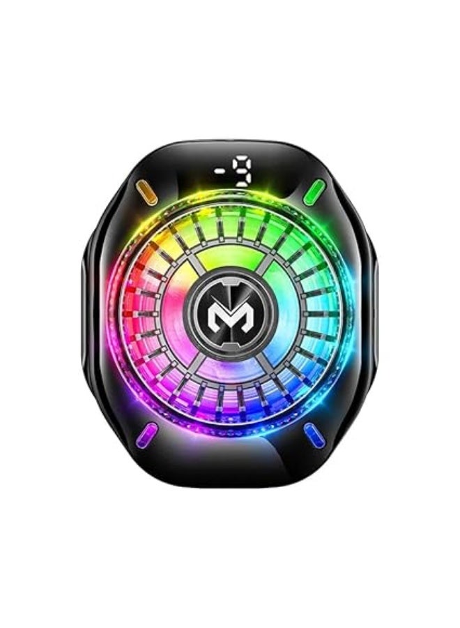 Memo MIMO CX10 Mobile Phone Cooling Fan, AI Temperature Control, RGB LED Lights, Magnetic Clip, Type-C 5V/2A - Image 2