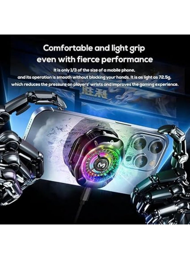 Memo MIMO CX10 Mobile Phone Cooling Fan, AI Temperature Control, RGB LED Lights, Magnetic Clip, Type-C 5V/2A - Image 5