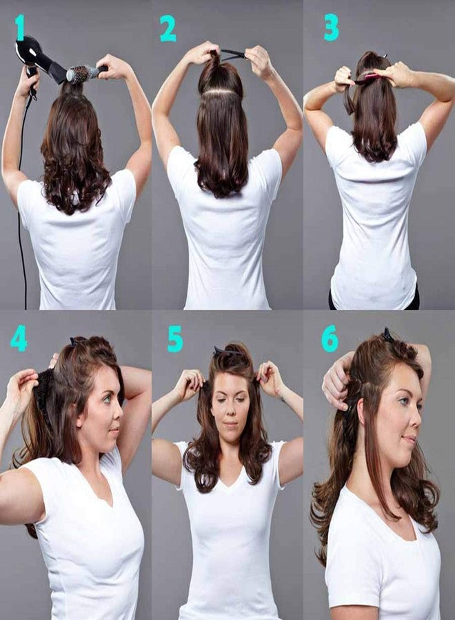 AASA 7Pcs Curly Wavy Synthetic Ladies Clip Hair Extension for Daily Use Dark Brown - Image 3