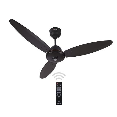 ACTIVA Gracia 1200mm BLDC Ceiling Fan | 28W | 3 Blade | 5 Star Energy Saving | High Speed | Silent | Remote | LED Light | Smoke Brown | Pack of 1 - Image 1