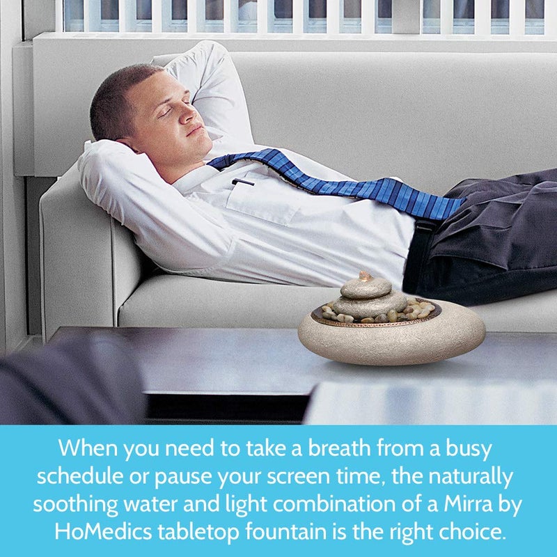 Homedics Mirra Oceanside Relaxation Fountain - Serene Decorative Home Decor - Image 3