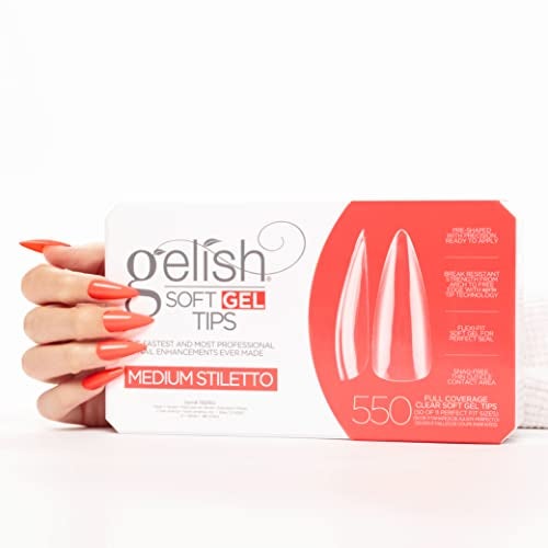 Gelish Soft Gel™ Tips - 550 Count Professional Quality Press on Nails Extension for Strong, Long-Lasting Manicures – Easy Application, Natural Look, Pre-shaped False Nail (Medium Stiletto) - Image 3