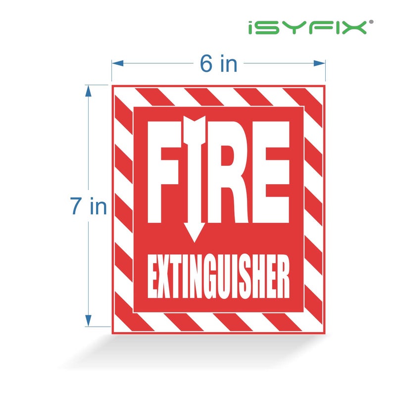 iSYFIX ملصقات علامات طفايات الحريق iSYFIX - عبوة 4 قطع 6x7 بوصة - فينيل ذاتي اللصق عالي الجودة، مغلفة لمقاومة الأشعة فوق البنفسجية، الطقس، الخدوش، الماء والتلاشي، للاستخدام الداخلي والخارجي - Image 5