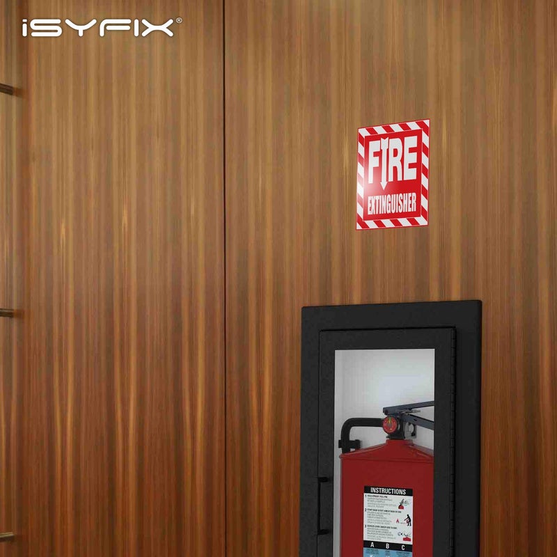 iSYFIX ملصقات علامات طفايات الحريق iSYFIX - عبوة 4 قطع 6x7 بوصة - فينيل ذاتي اللصق عالي الجودة، مغلفة لمقاومة الأشعة فوق البنفسجية، الطقس، الخدوش، الماء والتلاشي، للاستخدام الداخلي والخارجي - Image 2