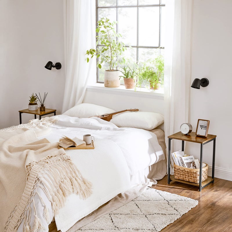 VASAGLE Side Tables Set of 2, Small End Table, Nightstand for Living Room, Bedroom, Office, Bathroom, Rustic Brown and Black ULET272B01 - Image 3