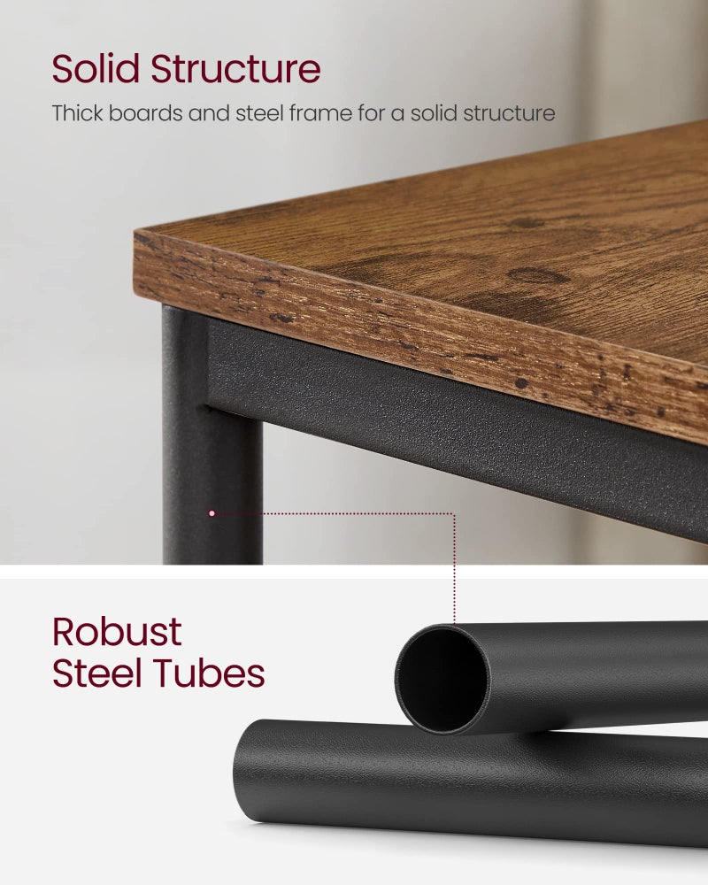 VASAGLE Side Tables Set of 2, Small End Table, Nightstand for Living Room, Bedroom, Office, Bathroom, Rustic Brown and Black ULET272B01 - Image 4