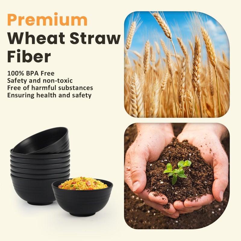 Homienly Cereal Bowl Set, Wheat Straw Fiber Unbreakable Lightweight Bowls Set - Image 3