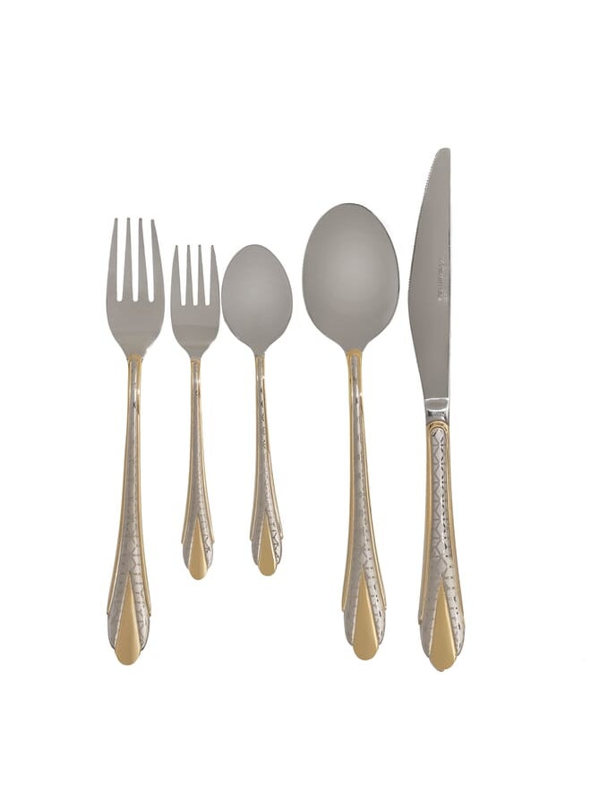 Alsaif Gallery - Engraved Golden Cutlery Set Of 30 Pieces - Image 1