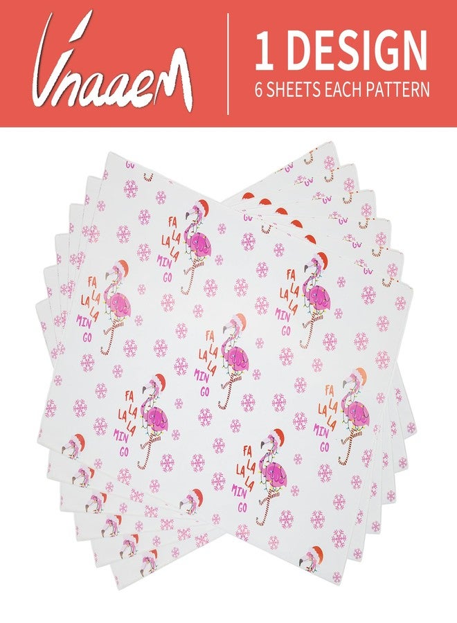 Vnaaem Pink Flamingo Christmas Wrapping Paper - 6 Sheets, 19.6 x 27.9 Inch, Premium Glossy Paper, Perfect for Christmas, Birthday, Wedding, Party - Image 3