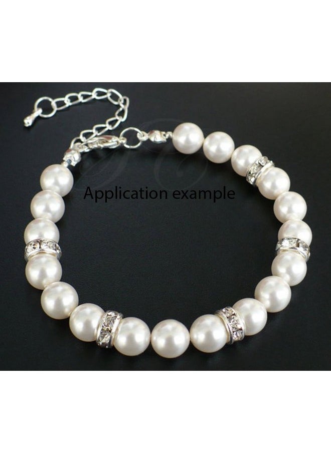 Adabele - 100Pcs Adabele Grade A 12Mm (0.47 Inch) Crystal Rhinestone Rondelle Spacer Loose Beads (Clear Crystal) Sterling Silver Plated Brass Round Metal Beads Cf1 1201 - Image 1