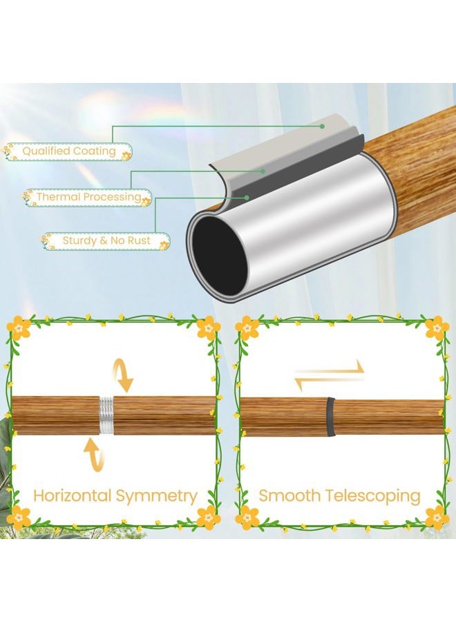 EQURROY Wood Curtain Rods 48-84 Inch Heavy Duty Adjustable - 1 Inch Diameter Blade Hollowed Out Decorative Design for Windows - Image 4