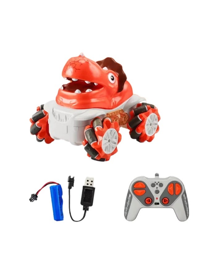 Stem 1:36 2.4G Anti-frequency Nine Pass Light Vinyl Cartoon Side-shift Stunt Car Orange Color – 1PC Style May Vary - Image 3