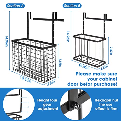 YMCCOOL 2 Pack Cabinet Door Organizer,Over The Cabinet Door Organizer with Towel Bars,Hang Over Cabinet Door Storage, Kitchen Cabinet Door Organizer for Cutting Board, Baking Sheet, Foil, Plastic Wrap - Image 4