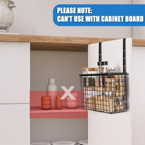 YMCCOOL 2 Pack Cabinet Door Organizer,Over The Cabinet Door Organizer with Towel Bars,Hang Over Cabinet Door Storage, Kitchen Cabinet Door Organizer for Cutting Board, Baking Sheet, Foil, Plastic Wrap - Image 3