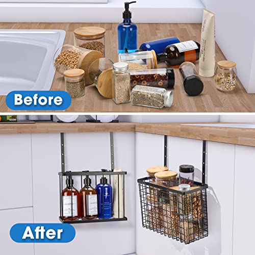 YMCCOOL 2 Pack Cabinet Door Organizer,Over The Cabinet Door Organizer with Towel Bars,Hang Over Cabinet Door Storage, Kitchen Cabinet Door Organizer for Cutting Board, Baking Sheet, Foil, Plastic Wrap - Image 5