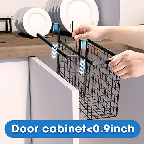 YMCCOOL 2 Pack Cabinet Door Organizer,Over The Cabinet Door Organizer with Towel Bars,Hang Over Cabinet Door Storage, Kitchen Cabinet Door Organizer for Cutting Board, Baking Sheet, Foil, Plastic Wrap - Image 2