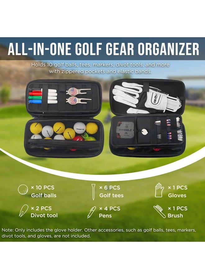 DuraRange Golf Glove Holder Case with Glove Shaper - Portable Golf Accessories Organizer for Men & Women - Large Capacity for Balls, Tees, Markers - Ideal Gift - White - Image 3