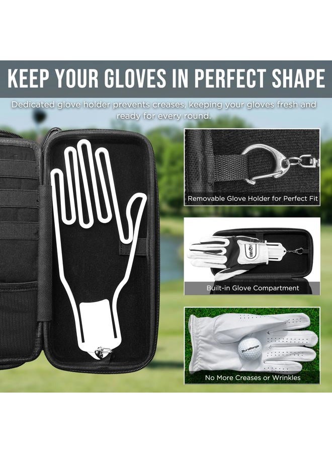 DuraRange Golf Glove Holder Case with Glove Shaper - Portable Golf Accessories Organizer for Men & Women - Large Capacity for Balls, Tees, Markers - Ideal Gift - White - Image 4