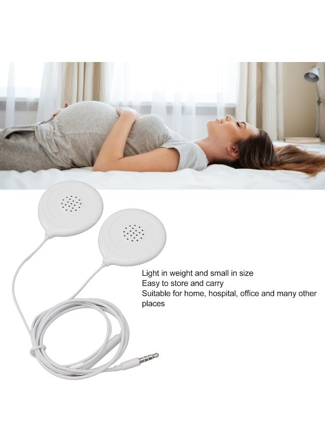 Sonew Baby Bump Headphones, Prenatal Belly Speakers for Women During Pregnancy, 12 Sticker Pregnancy Headphone for Women Mother, White - Image 3