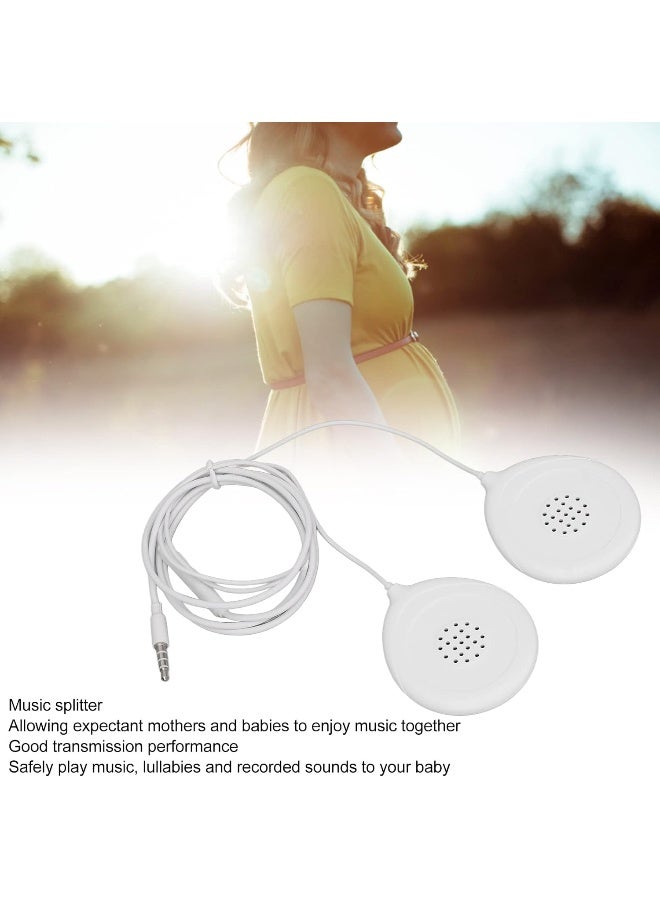 Sonew Baby Bump Headphones, Prenatal Belly Speakers for Women During Pregnancy, 12 Sticker Pregnancy Headphone for Women Mother, White - Image 4