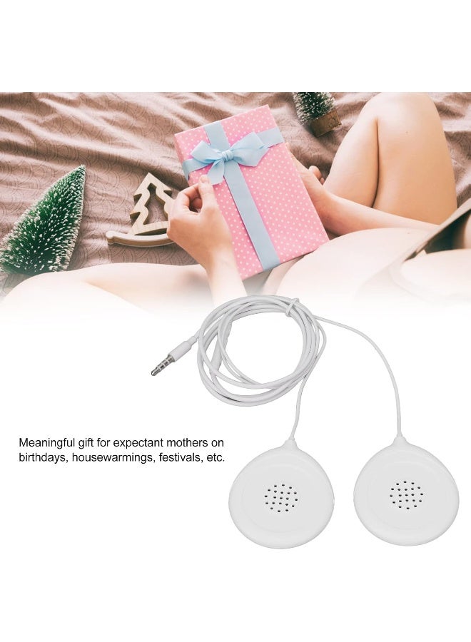 Sonew Baby Bump Headphones, Prenatal Belly Speakers for Women During Pregnancy, 12 Sticker Pregnancy Headphone for Women Mother, White - Image 2