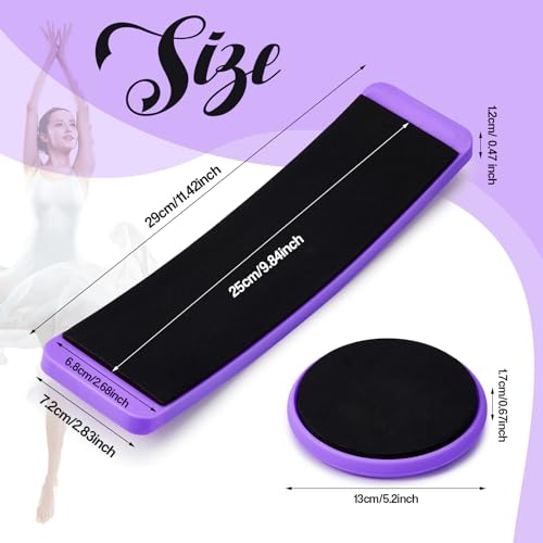 Motionchic 2 Pcs Portable Turning Board Figure Ice Skating Spinner for Ballet Dancers Ice Skaters Gymnasts Cheerleaders Training Improving Balance Pirouette Equipment (Purple) - Image 2