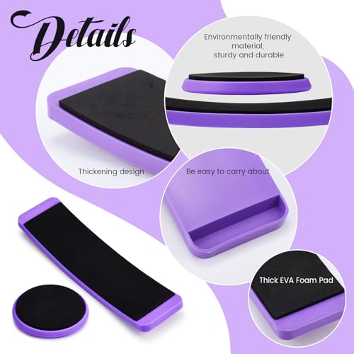 Motionchic 2 Pcs Portable Turning Board Figure Ice Skating Spinner for Ballet Dancers Ice Skaters Gymnasts Cheerleaders Training Improving Balance Pirouette Equipment (Purple) - Image 3