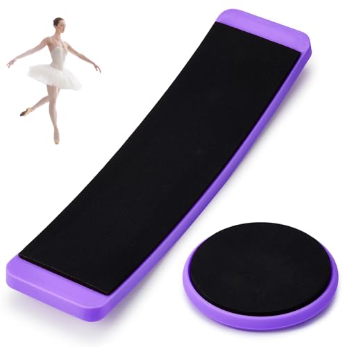 Motionchic 2 Pcs Portable Turning Board Figure Ice Skating Spinner for Ballet Dancers Ice Skaters Gymnasts Cheerleaders Training Improving Balance Pirouette Equipment (Purple) - Image 1