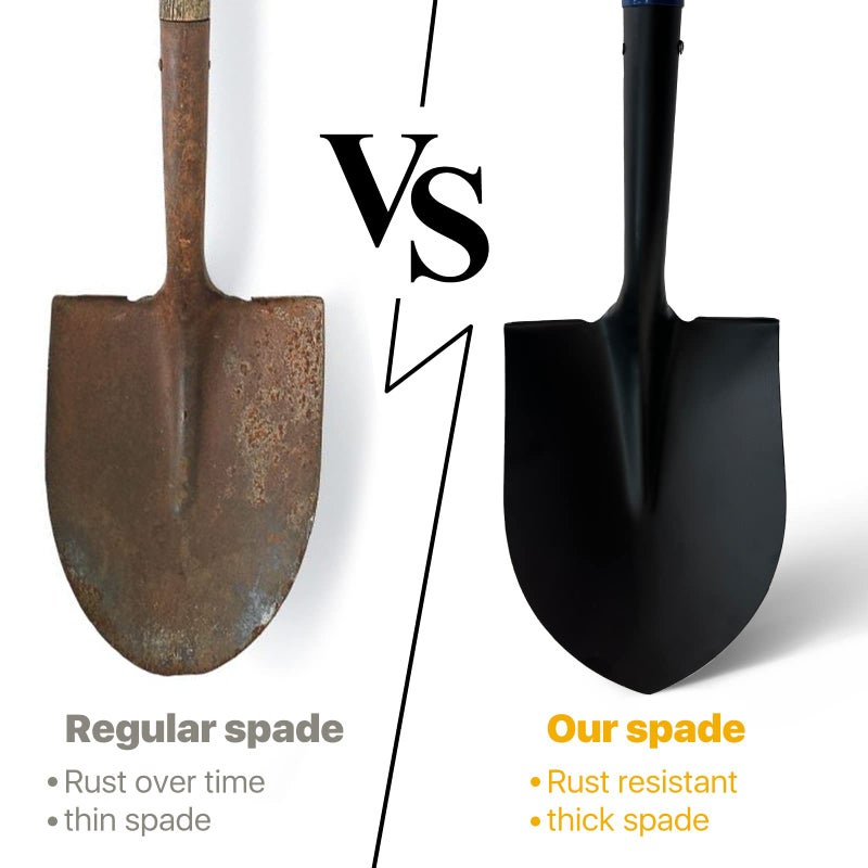 FORCOLID Shovel for Digging,Heavy Duty Garden Shovel with D-Handle,41 Inch Round Point Wooden Handle,Ideal for Gardening,Landscaping,Beach,and Snow Removal - Image 5