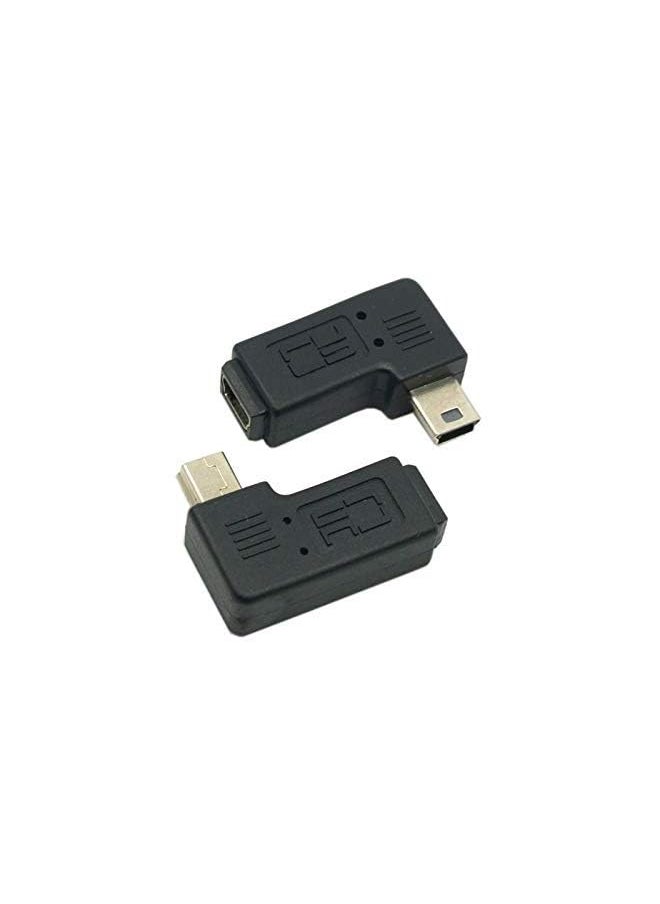 Chenyang - 2Pcs 90 Degree Left & Right Angled Mini Usb 5 Pin Male To Female Extension Adapter - Image 1