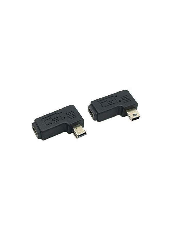 Chenyang - 2Pcs 90 Degree Left & Right Angled Mini Usb 5 Pin Male To Female Extension Adapter - Image 1