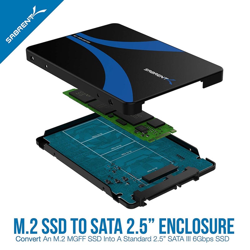SABRENT M.2 SATA SSD to 2.5 Inch SATA III Aluminum Enclosure Adapter (EC-M2SA) [Not NVMe] - Image 3