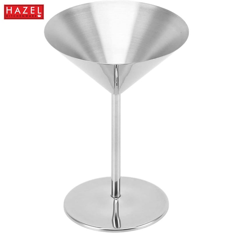 HAZEL Stainless Steel Martini Drinking Glass Martini Glass for Serving 200 ML Silver - Image 5