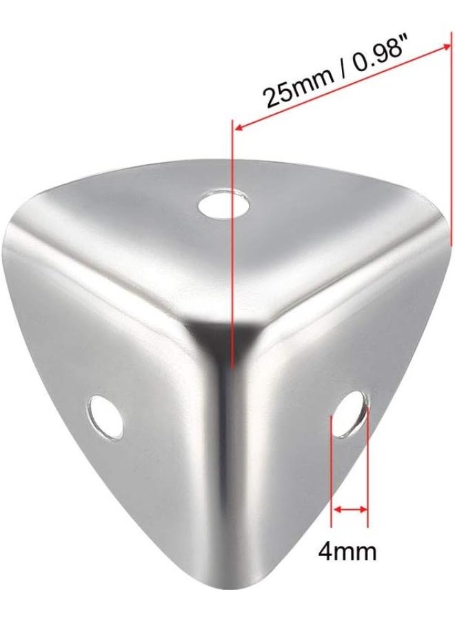 uxcell حماة زوايا صندوق معدني uxcell حامي حواف 25 × 25 × 25 مم لون فضي 12 قطعة لزوايا الطاولات وزوايا المكاتب - Image 2