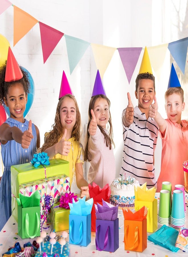 Tenare 24 Pcs Small Gift Bags Mini Tiny Paper Bags Bulk with Handle Tissue Paper for Gifts Wrapping Father's Day Grad Graduation Party Supplies(4×2.75×4.5 Inch,Rainbow - Image 5