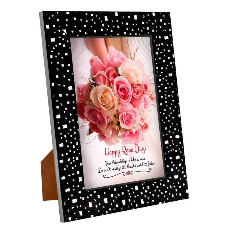 GIFT MY PASSION GIFT MY PASSION Happy Rose Day True Friendship Is Like A Rose We CanT Realize ItS Beauty Until ItS Fades Quotation Photo Frame with 2 Eyeliner Black Pencil Combo Pack of 3 Gift for Her - Image 4