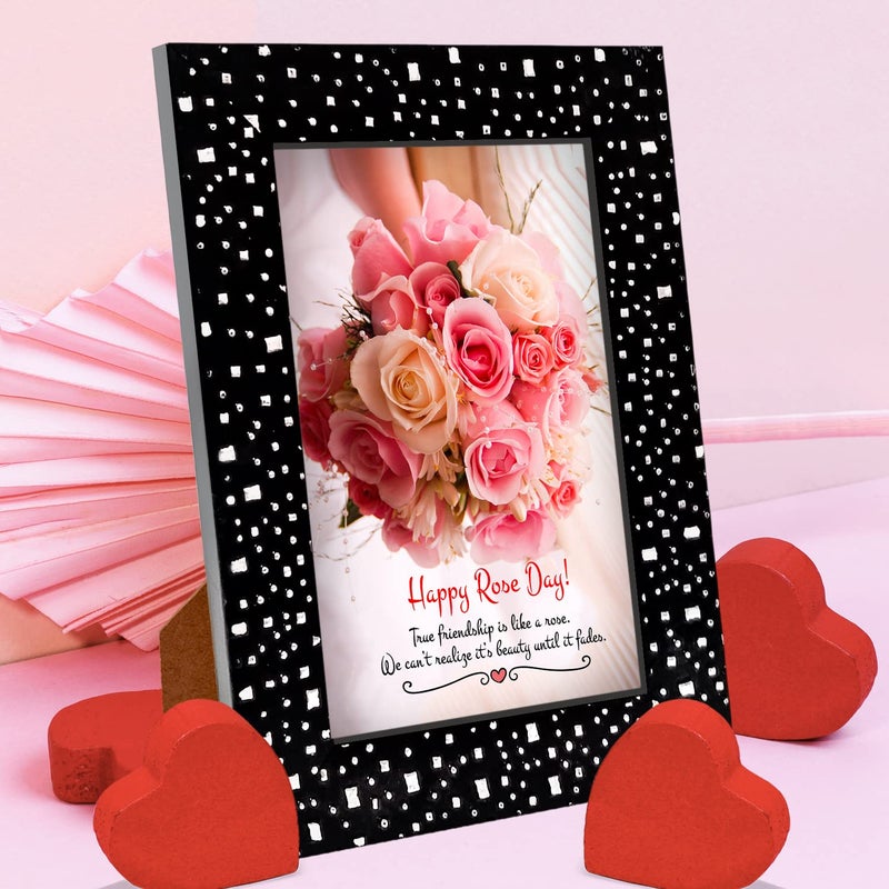 GIFT MY PASSION GIFT MY PASSION Happy Rose Day True Friendship Is Like A Rose We CanT Realize ItS Beauty Until ItS Fades Quotation Photo Frame with 2 Eyeliner Black Pencil Combo Pack of 3 Gift for Her - Image 3